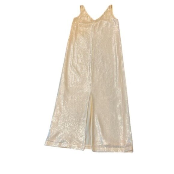 Sophie Rue Cream Sequin V-Neck Slip Midi Dress Size XS - Picture 3 of 7